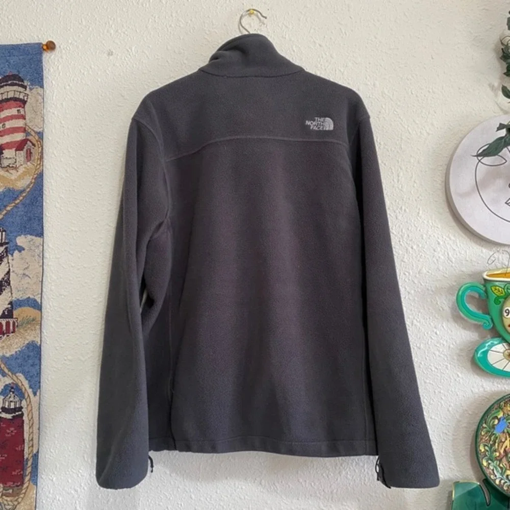 The North Face Mens Fleece‎ Jacket Gray Full Zip Polartec Recycled Size L